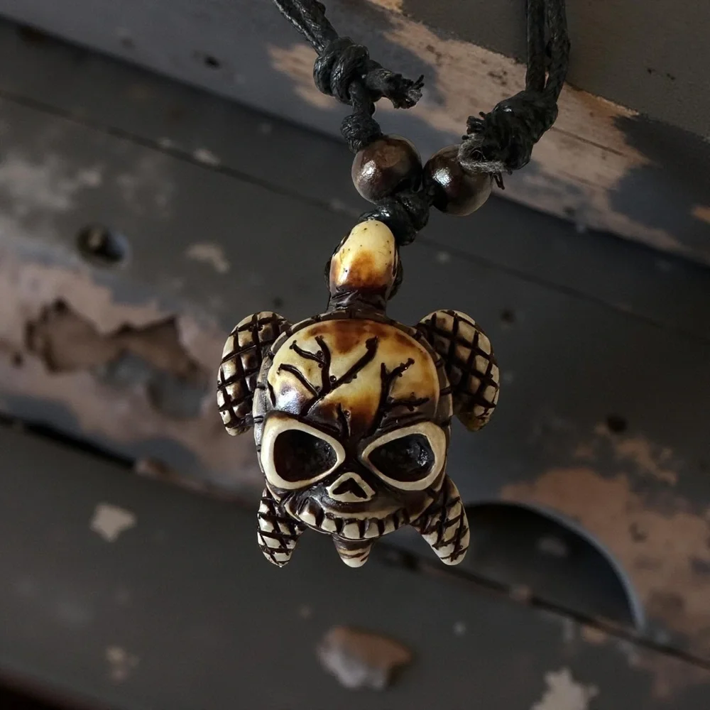 ⭐️ 5 for $25 Sea Turtle Nautical Necklace Adjustable Resin Pendant Wax Cord